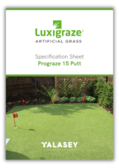 Specification Sheet For Luxigraze Prograze 15 Putt Artificial Grass Guide Cover
